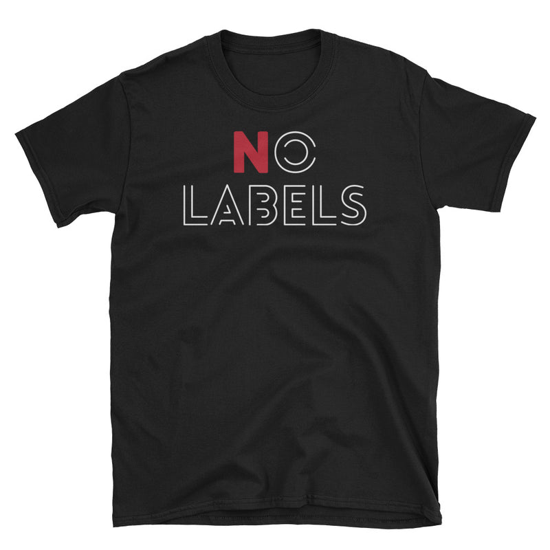 No Labels (Red), Black Unisex T-Shirt